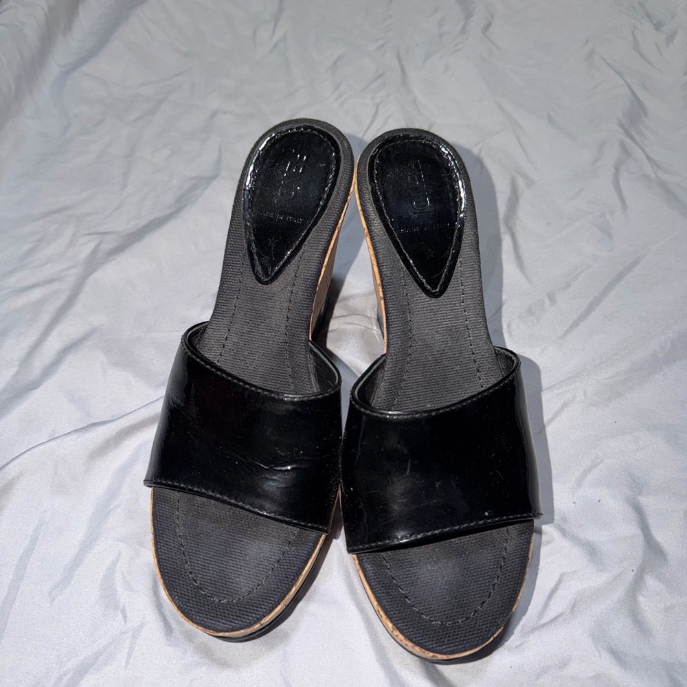 Fendi Y2K Vintage Black Slide Heels size 6